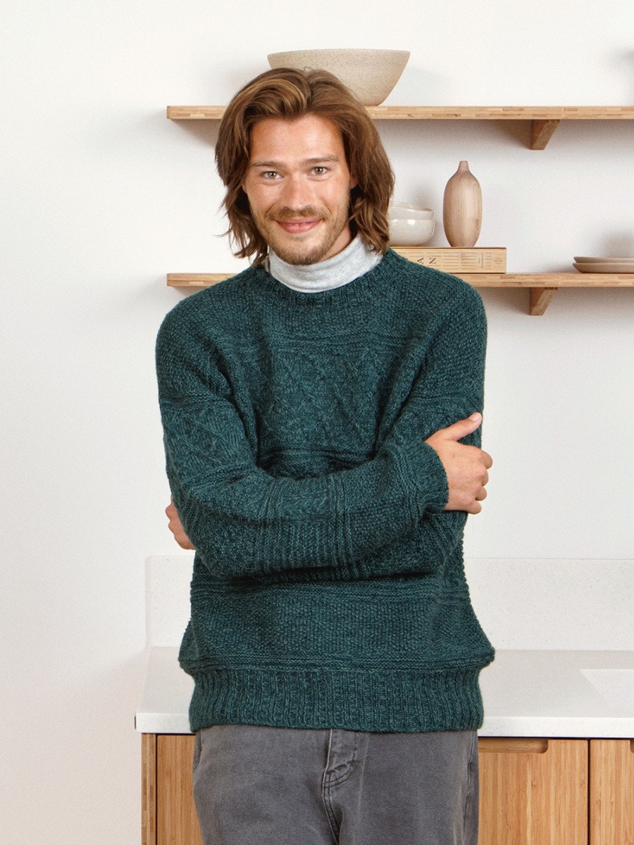 Mens guernsey on sale sweater knitting pattern